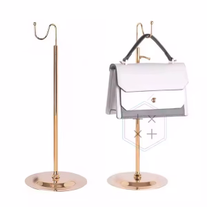 Gold Stainless Steel Purse Hand Bag Rack Display Stand for Store