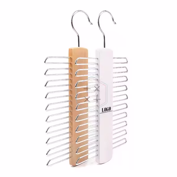 20 Pcs Custom logo Wooden Display Silk Tie Necktie Hanger for Clothing Store Use - Image 2