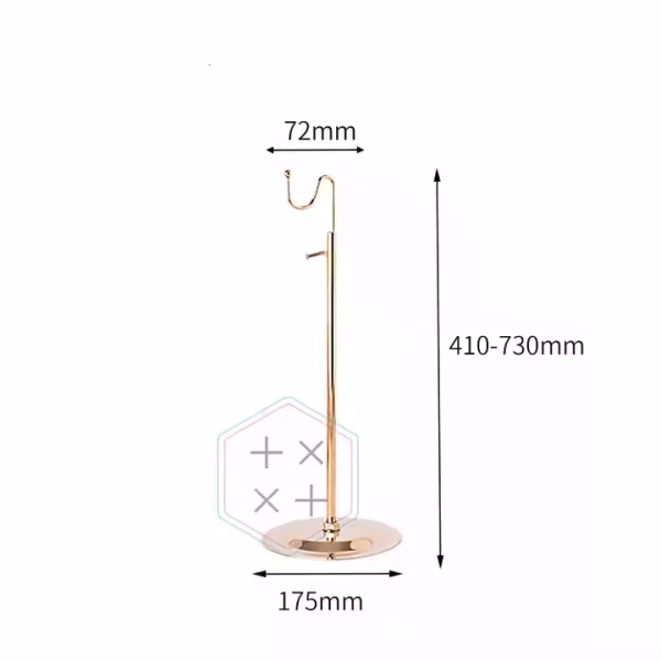 Gold Stainless Steel Purse Hand Bag Rack Display Stand for Store - Image 2