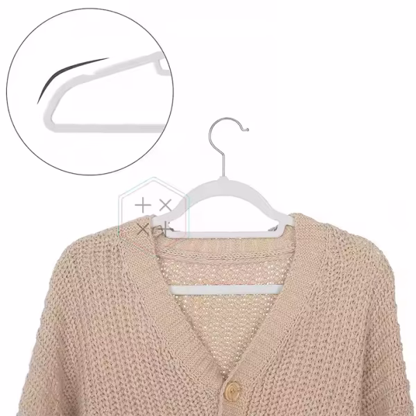 43.5 CM Space Saving Velvety Flocking Plastic Hangers Clothes Hanger - Image 3