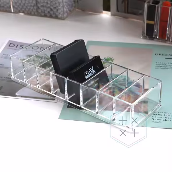 8 Compartments Acrylic Makeup Organizer for Dresser - Image 2