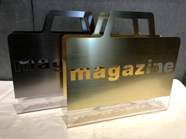 Gold Acrylic Customize Logo Display Stand with Haundle - Image 2