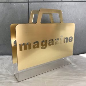 Gold Acrylic Customize Logo Display Stand with Haundle