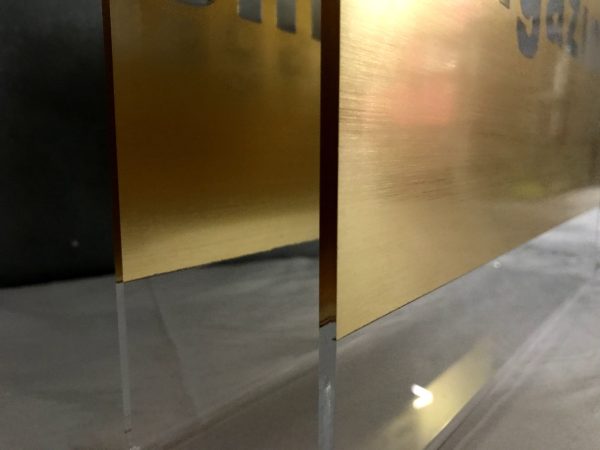 Gold Acrylic Customize Logo Display Stand with Haundle - Image 10