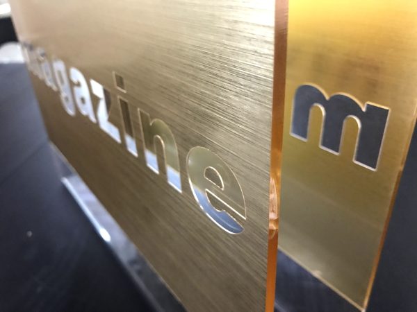 Gold Acrylic Customize Logo Display Stand with Haundle - Image 11
