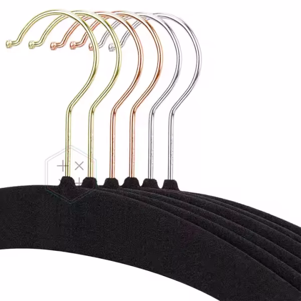 43.5 CM Space Saving Velvety Flocking Plastic Hangers Clothes Hanger - Image 4