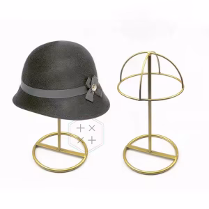 Gold Metal Stainless Cap Stand Hat Display Rack for Boutiques