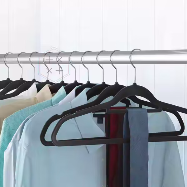 43.5 CM Space Saving Velvety Flocking Plastic Hangers Clothes Hanger - Image 6