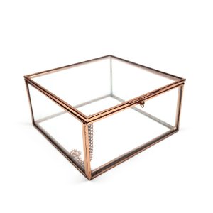 Metal Line Clear Glass Display Organizer