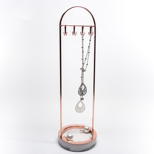 Rose Gold Large Marble Hanging Necklace Display Rack