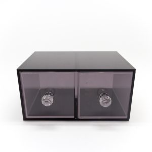 Black Hand-made Horizontal Double Drawer Organizer