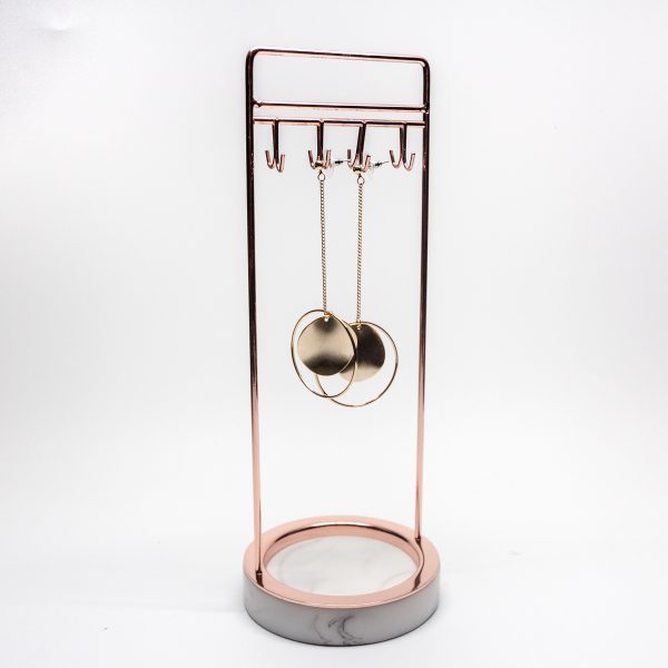 Rose Gold Large Marble Hanging Jewelry Display Rack