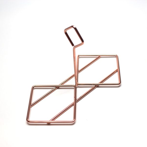 Rose Gold Square Acrylic Cotton Holders Case - Image 2