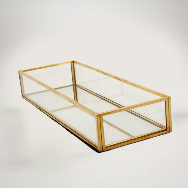 Gold Modern Golden Mirror Bottom Display Tray - Image 2