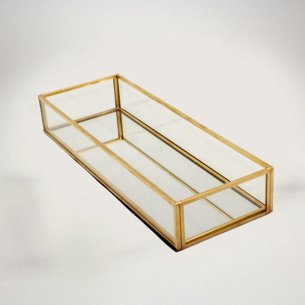 Gold Modern Golden Mirror Bottom Display Tray - Image 3