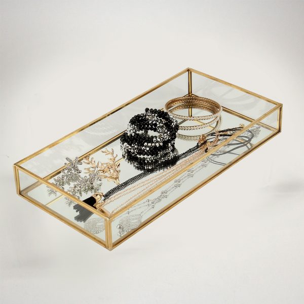 Copper Small Modern Golden Mirror Bottom Tray - Image 2
