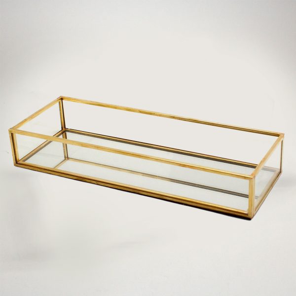 Gold Modern Golden Mirror Bottom Display Tray - Image 4