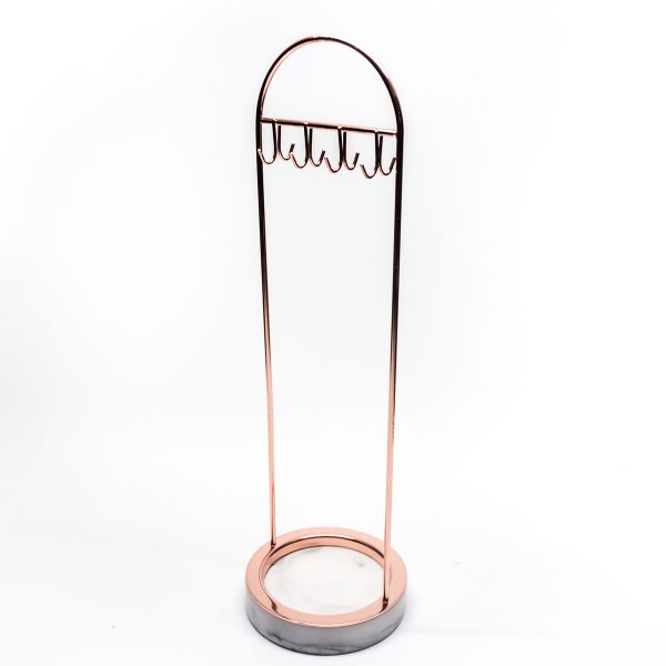 Rose Gold Large Marble Hanging Necklace Display Rack - Image 6
