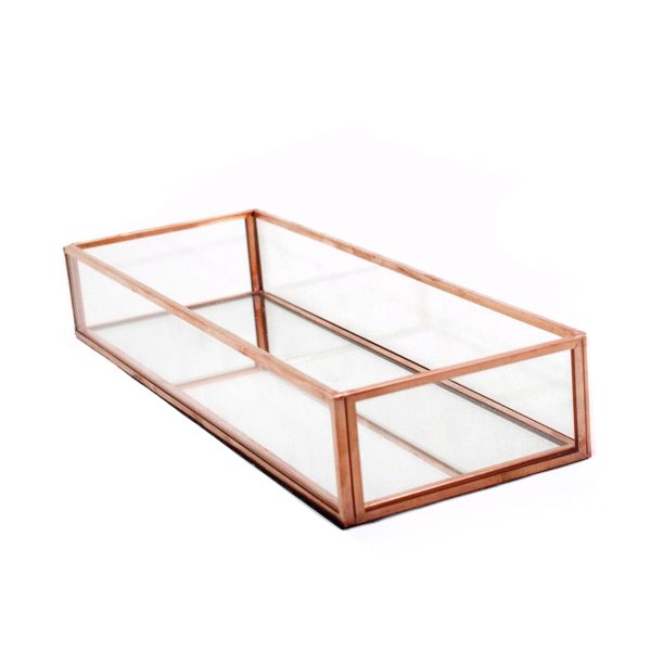 Rose Gold Modern Golden Mirror Bottom Display Tray - Image 6