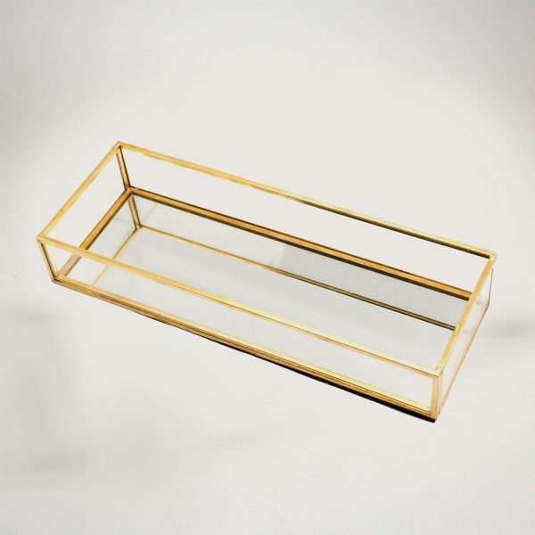 Gold Modern Golden Mirror Bottom Display Tray - Image 5