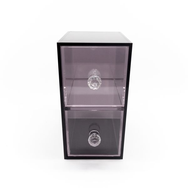 Black Hand-made Horizontal Double Drawer Organizer - Image 7