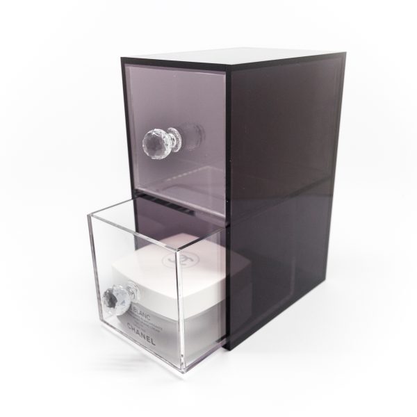 Black Hand-made Horizontal Double Drawer Organizer - Image 8