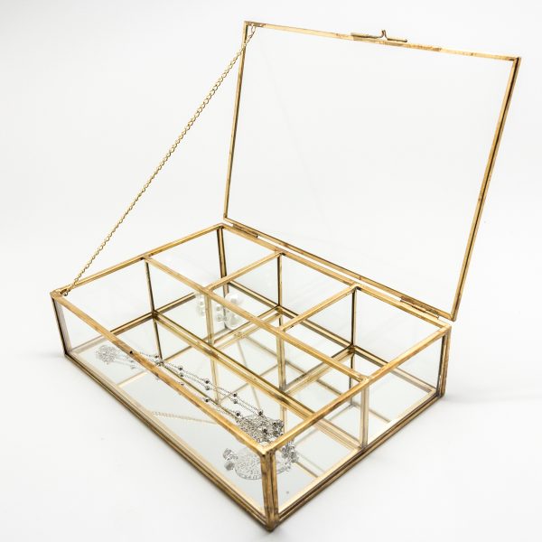 Rectangle Compact Glass Jewelry Display Case
