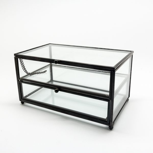 Copper Drawers Gold Jewelry Tray with Slanted Lid