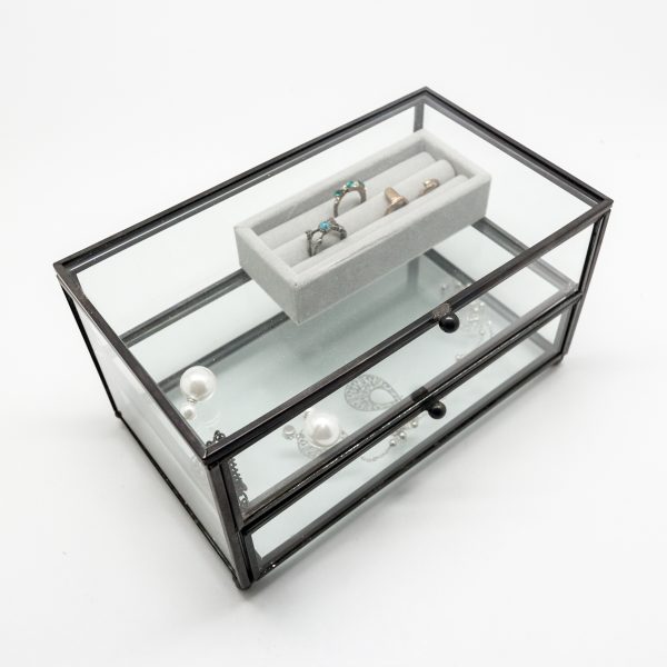 Copper Drawers Gold Jewelry Tray with Slanted Lid - Image 4