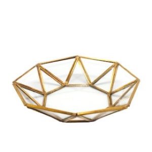 Gold Sun Round Vintage Jewelry Tray