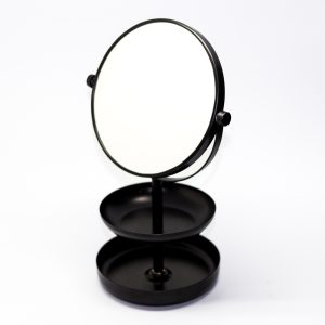 Black Tiers Jewelry Organizer Stand with Mirror
