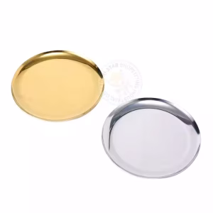 10 cm Durable Stainless Steel Gold Decorative Display Ring Earring Jewelry Tray