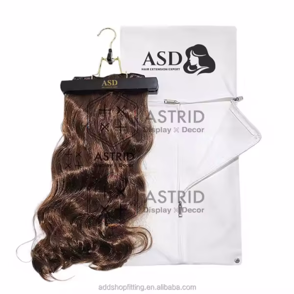 Astrid 29 X 60 cm Cotton Canvas Display Custom logo Wig Extension Hair Bag for Hanger