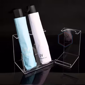 Modern Acrylic Transparent Folding Umbrella Display Stand Multifunction Rack for Home Office Use