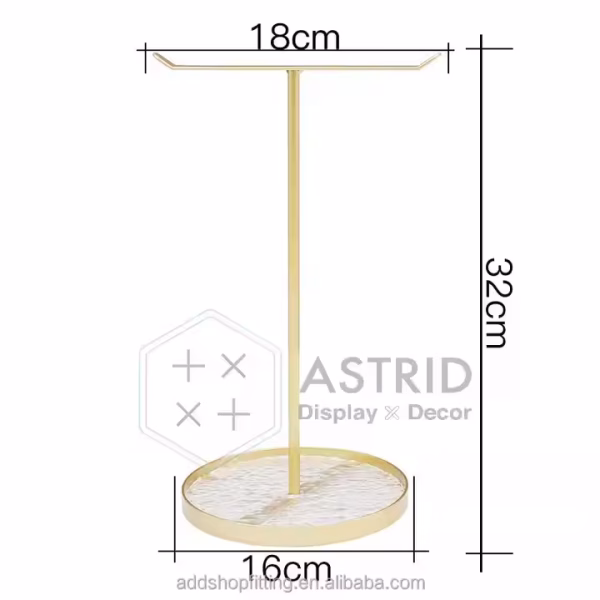 Golden T Steel Acrylic Base Holder Stand Polish Sample Card Nail Display for Store Retail Home - Image 3