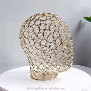 4 Colors Metal Mesh Iron Mannequin Display Holder Hat Mesh Head Forms Stand for retail