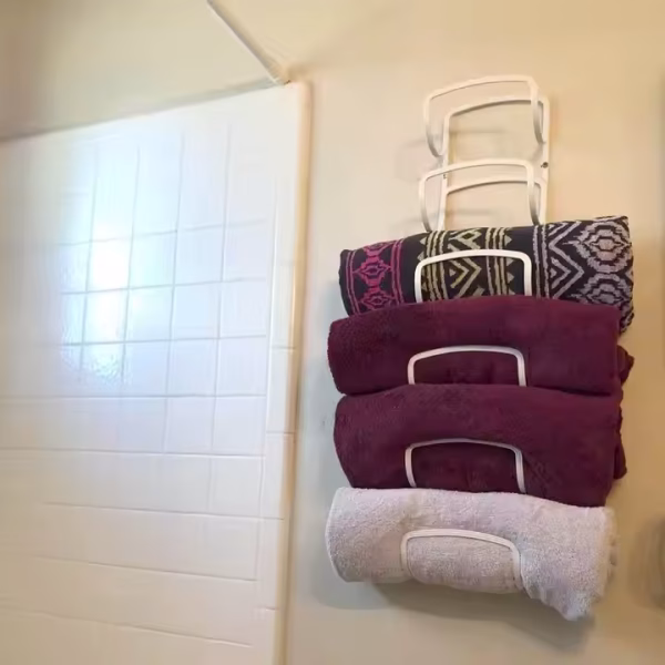 6 Layers Wall Mounted Metal Towel Holder for Bathroom Decor Sets - Image 4