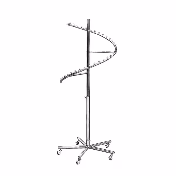 Wheels Spiral Garment Clothes Display Clothing Rack for Shop