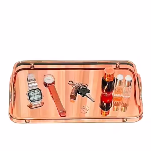 Luxury Rose Gold Steel Serving Earrings Jewelry Tray for Display