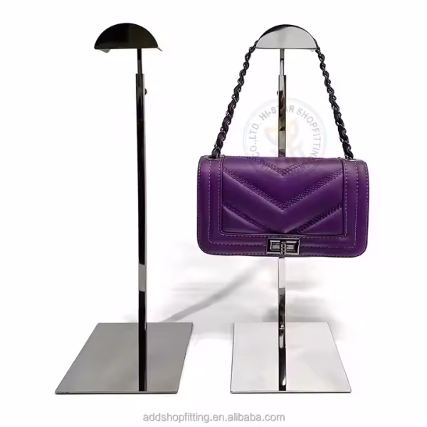 Custom logo Stainless Steel Rack Purse Backpack Bag Handbag Display Stand - Image 2