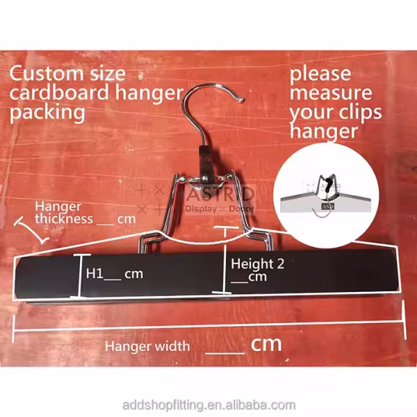 Astrid 23 cm custom logo pants hair extension hanger cardboard packing for hair salon - Image 2