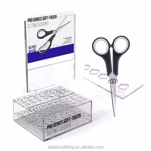 Custom logo Size Holes Sign Rack Storage Stand Acrylic Scissors Solder