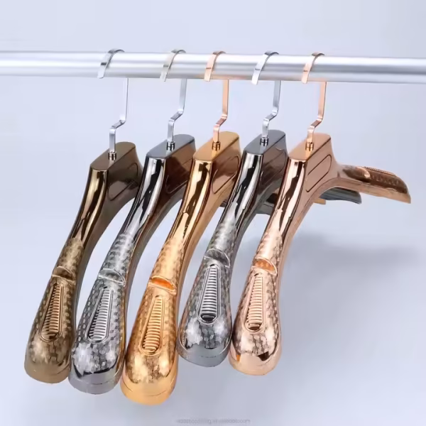 44 CM Custom Logo Chrome Like PP Plastic Heavy Duty Display Coat Clothing Clothes Hanger - Image 2