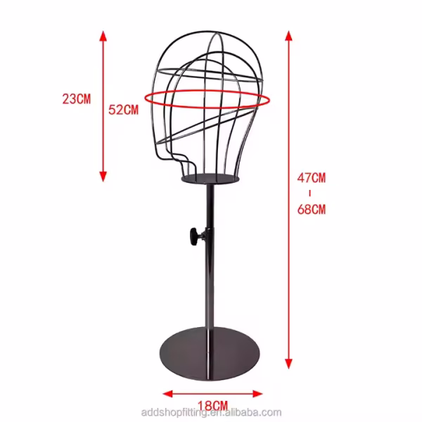 Durable Steel Gold Head Headwear Holder Hat Display Stand for Store - Image 5