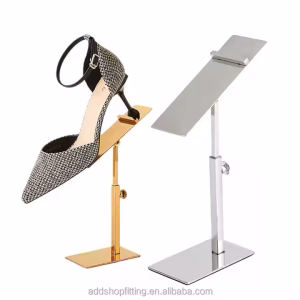 Custom logo Stainless Steel Gold Shop Display High Heels Stand Shoes Racks