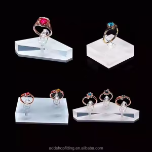 Solid Square Acrylic Jewelry Ring Holder for Store Display