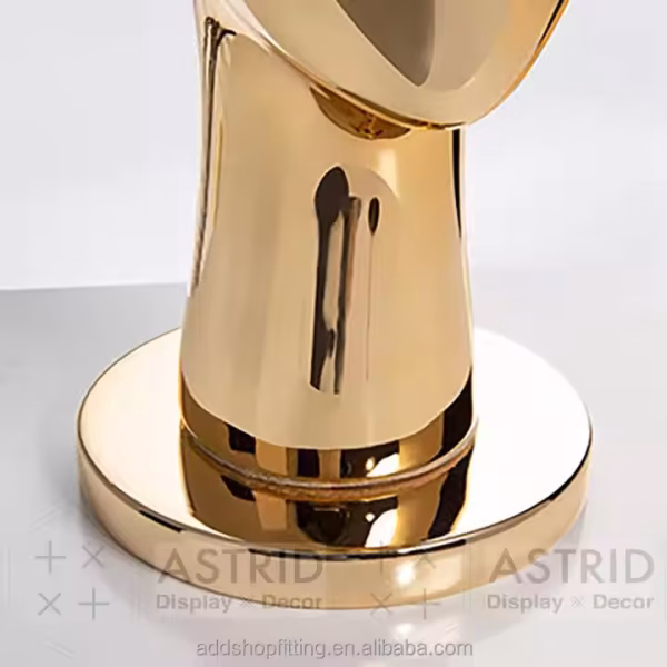 Gold Metal Head Mannequin cap hat Display Holder hair wig display Stand for store - Image 4