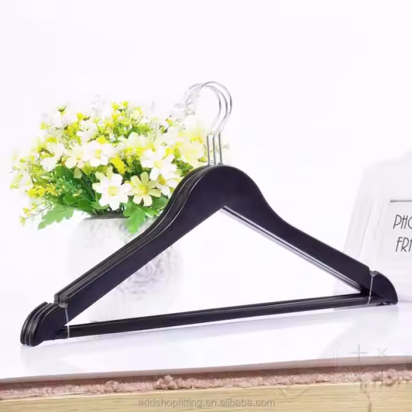 42.5 CM PP Wooden Wood Like Plastic Clothes Hanger for Retail