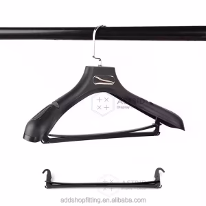Astrid 40CM Custom Logo PP Black Plastic Clothes Hanger for Store Display