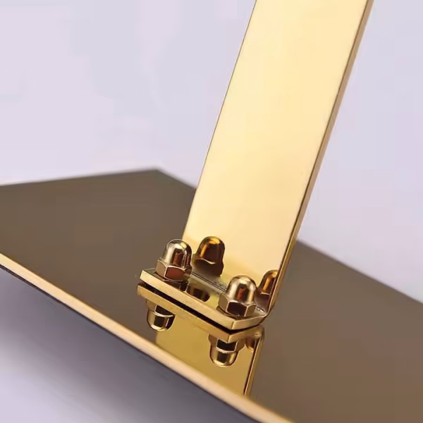 Durable Stainless Steel Custom Logo Gold Steel Leather Belt Display Stand for Retail Shop - Image 2